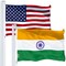 G128 Combo Pack: USA 3x5 Ft 150D Printed Stars & India Flag 3x5 Ft 150D Printed